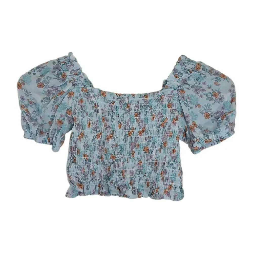 Kensie Girl Floral Set Crop Top Size 10 & Pants Size 7/8 Coquette Cottagecore